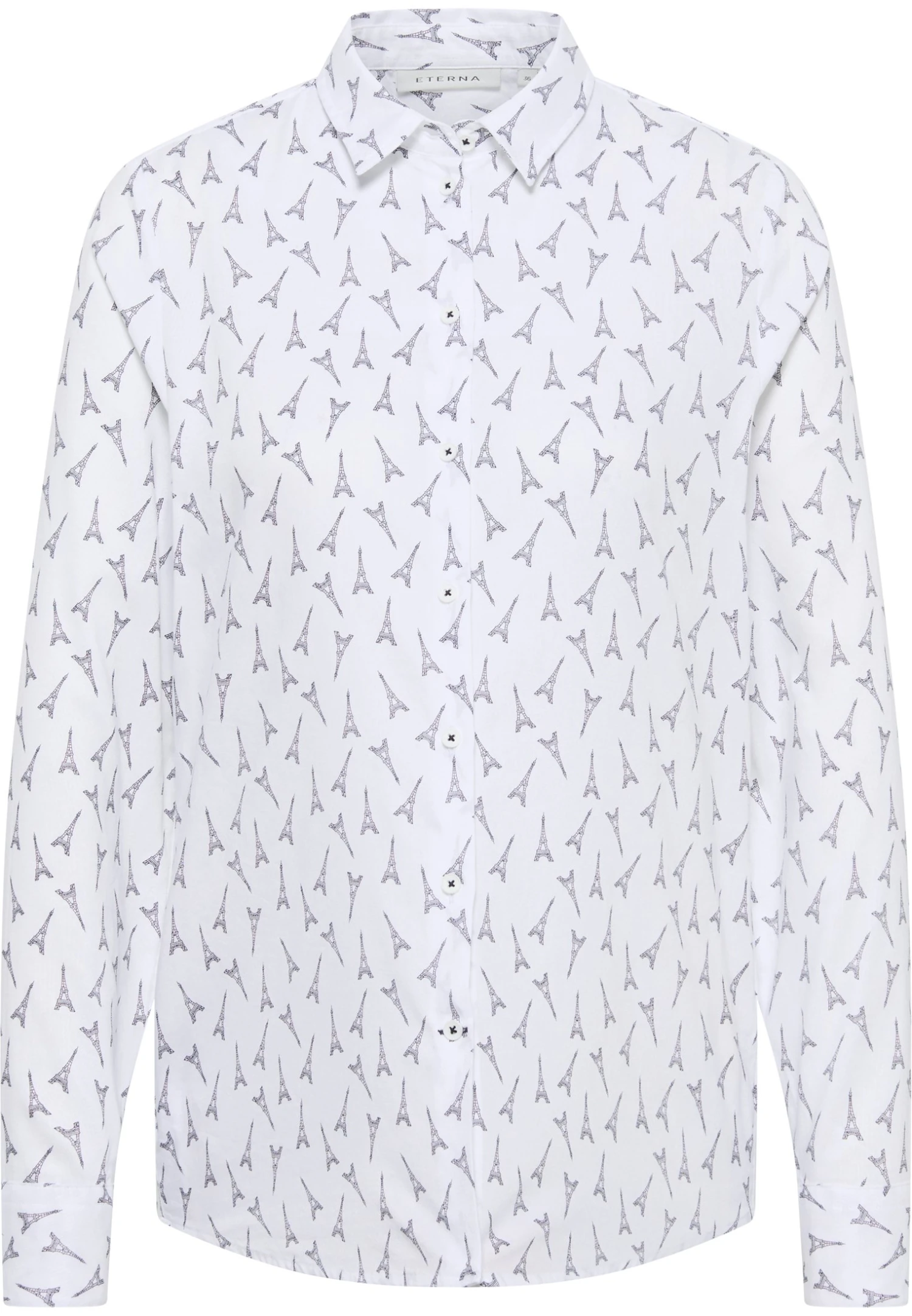 Eterna Classic Fit - Overhemdblouse - Weiß Navy 6 Eterna Classic Fit - Overhemdblouse - Weiß Navy - Afbeelding 4