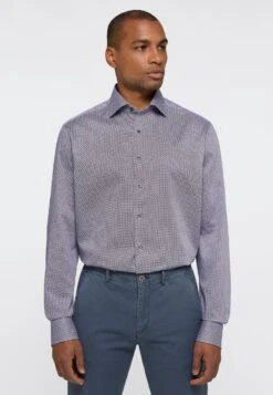 Eterna Print- Modern Fit - Overhemd - Blau Rot