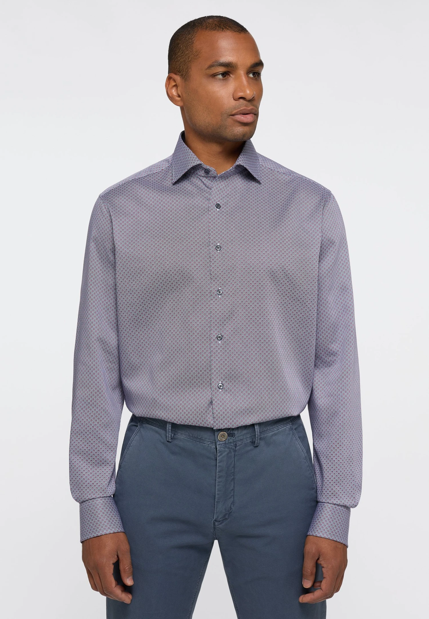 Eterna Print- Modern Fit - Overhemd - Blau Rot 3 Eterna Print- Modern Fit - Overhemd - Blau Rot