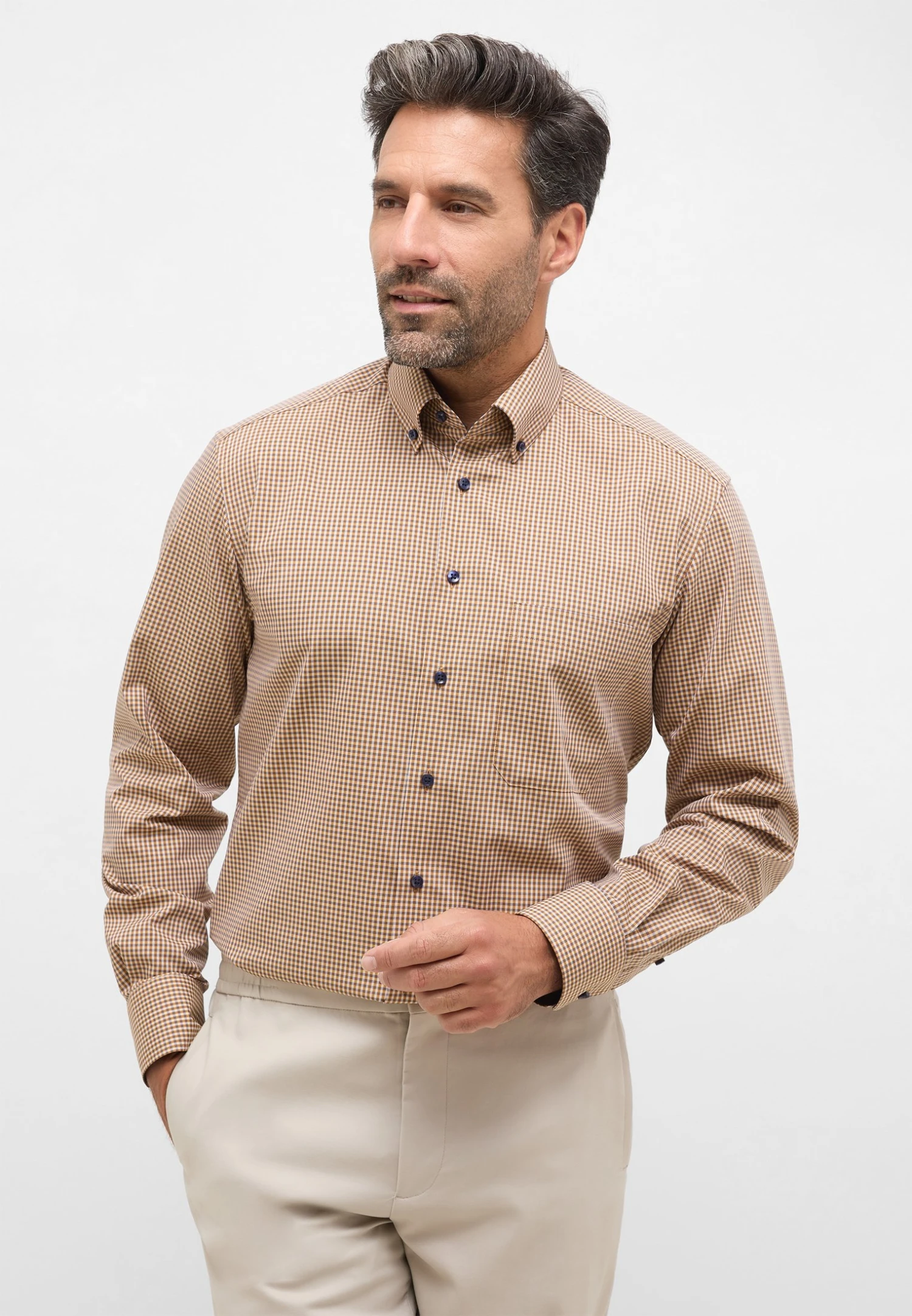 Eterna Comfort Fit - Overhemd - Caramell 3 Eterna Comfort Fit - Overhemd - Caramell