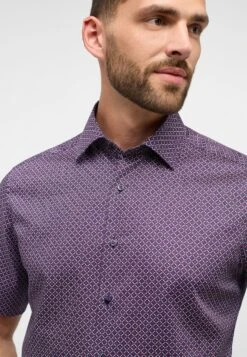 Eterna Bedrucktes Twill Kurzarm Modern Fit - Overhemd - Rot -Eterna 4d652a881ec8473d991a0e7274acaeed