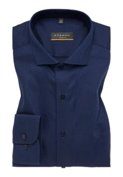 Eterna Struktur Slim Fit - Zakelijk Overhemd - Navy -Eterna 4d92bc9260ed48f8b136c874f9eb82db