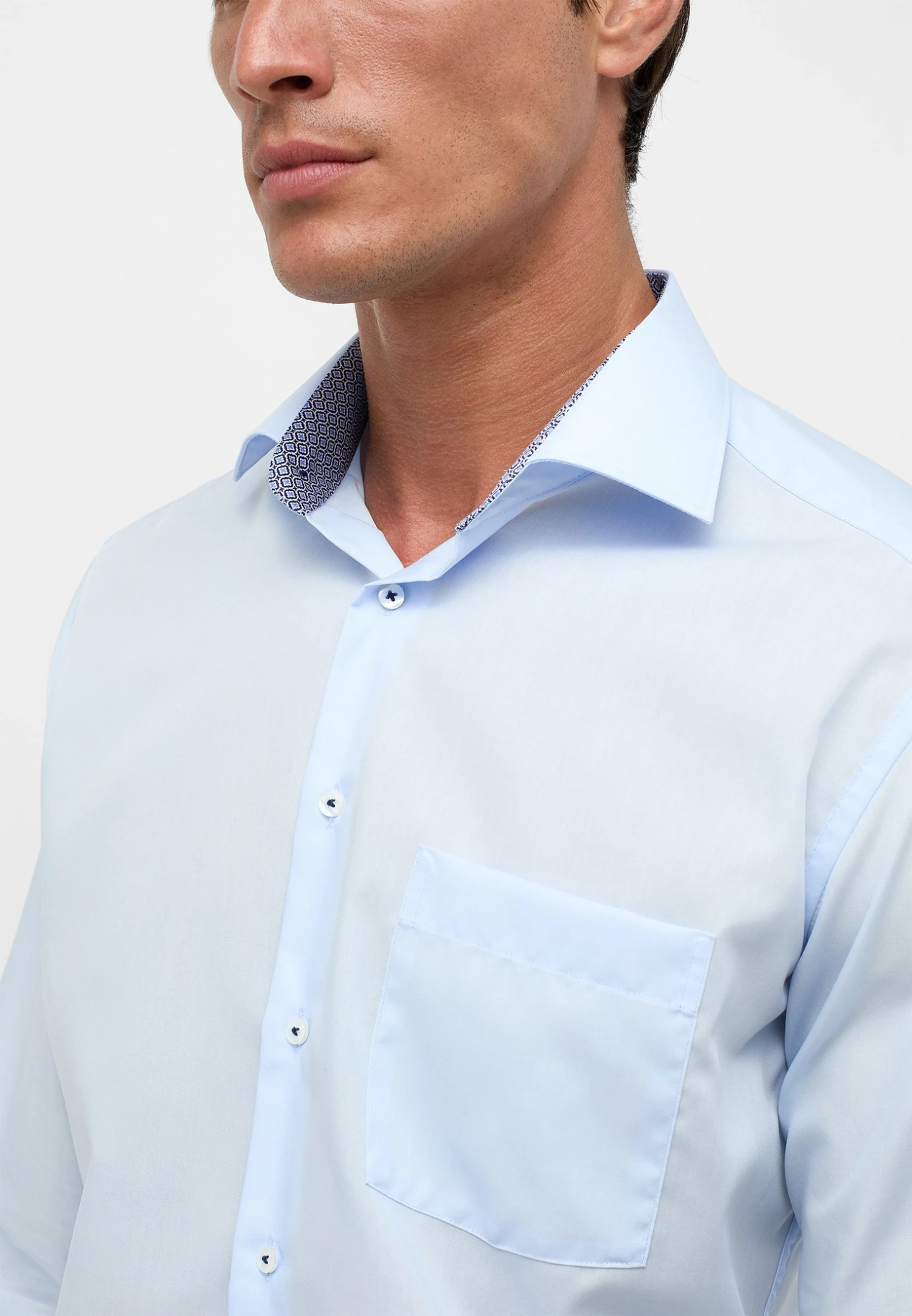 Eterna Original Modern Fit - Zakelijk Overhemd - Himmelblau 5 Eterna Original Modern Fit - Zakelijk Overhemd - Himmelblau - Afbeelding 3