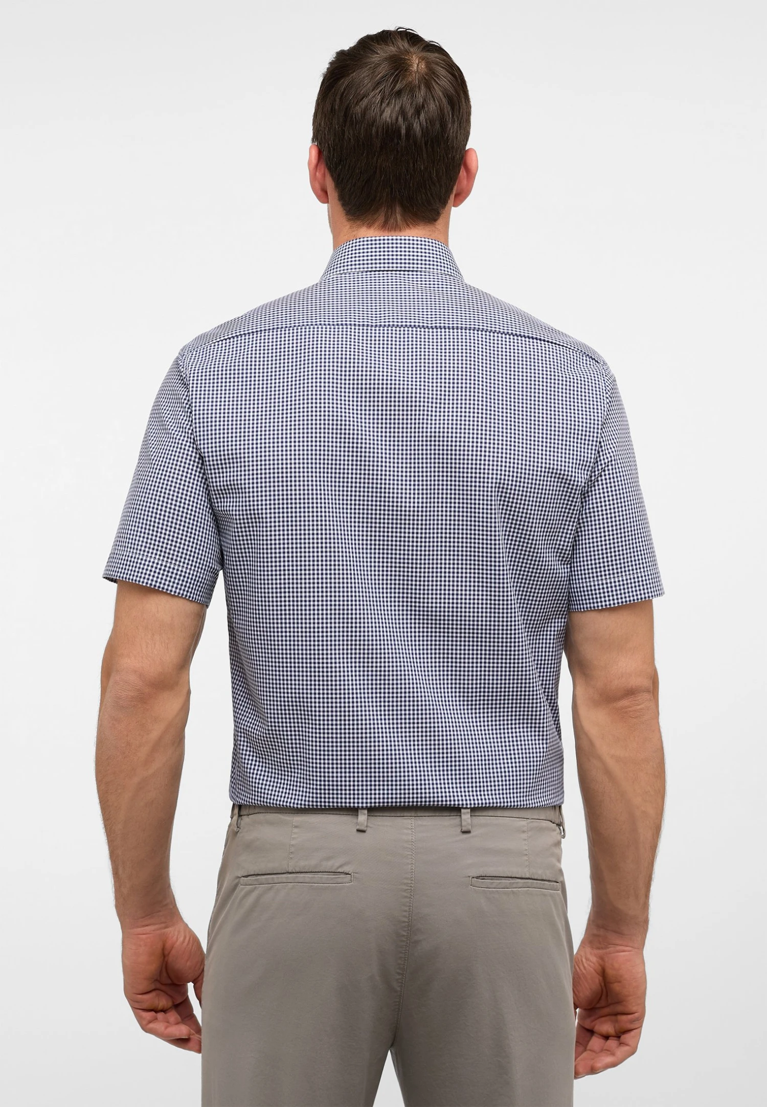 Eterna Kariertes Kurzarm Modern Fit - Overhemd - Navy 4 Eterna Kariertes Kurzarm Modern Fit - Overhemd - Navy - Afbeelding 2
