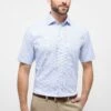 Eterna KariertesKurzarm Modern Fit - Overhemd - Blau -Eterna 53ca35c1090f469b983296172342e2af