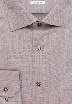 Eterna Strukturiertes - Modern Fit - Overhemd - Braun -Eterna 53e8e8a8bbe6434cba2ed8b71539faee