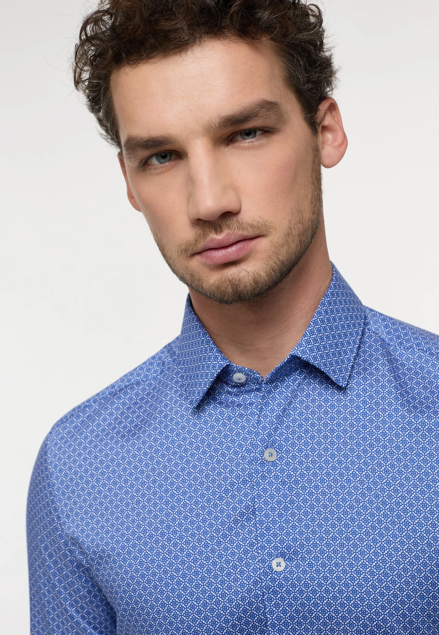 Eterna Bedrucktes Twill Super - Overhemd - Hellblau 5 Eterna Bedrucktes Twill Super - Overhemd - Hellblau - Afbeelding 3