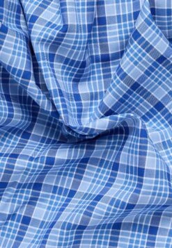 Eterna Kariertes Comfort Fit - Overhemd - Mittelblau -Eterna 556cb58bea4d45a2ad5e2e0435e270ea