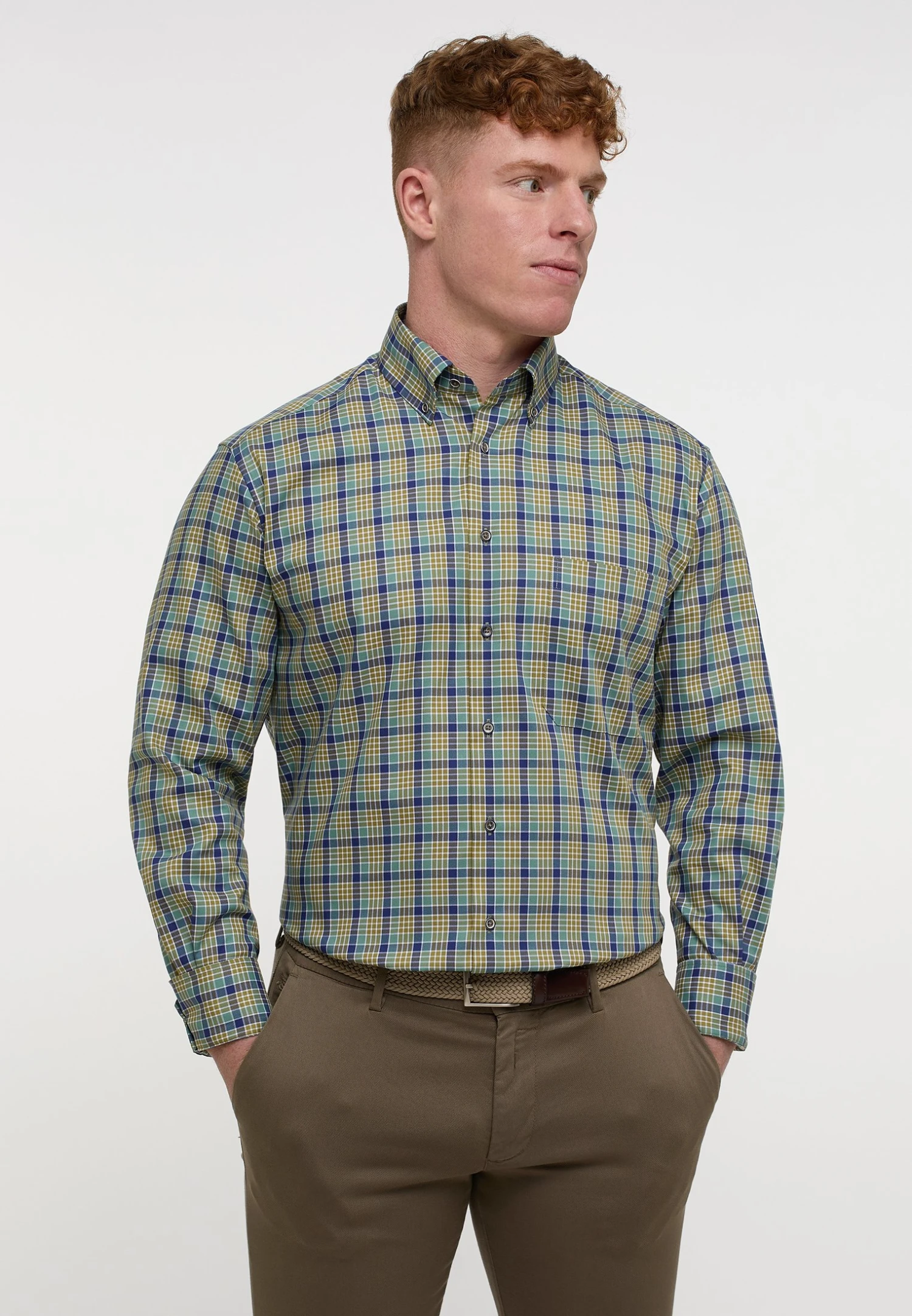 Eterna Kariertes Comfort Fit - Overhemd - Grün 3 Eterna Kariertes Comfort Fit - Overhemd - Grün