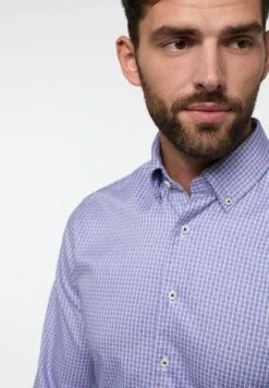 Eterna Kariertes Soft Tailoring- Overhemd - Soft Pink -Eterna 57303e193a9f475db1d2a89b83101c19