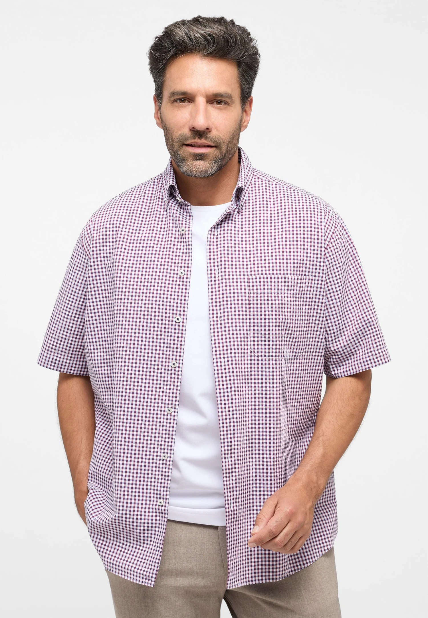 Eterna Seersucker Comfort Fit - Overhemd - Rot 3 Eterna Seersucker Comfort Fit - Overhemd - Rot