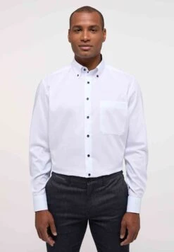 Eterna Unifarbenes Pinpoint Comfort Fit - Overhemd - Weiß