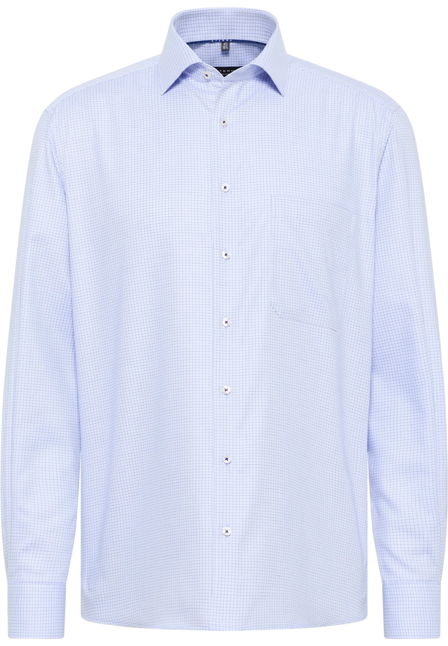 Eterna Kariertes Twill Comfort Fit - Zakelijk Overhemd - Blau 6 Eterna Kariertes Twill Comfort Fit - Zakelijk Overhemd - Blau - Afbeelding 4