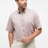 Eterna Unifarbenes Oxford Kurzarm Comfort Fit - Overhemd - Beige -Eterna 587c740fe9cb488897bf4452be6ad663