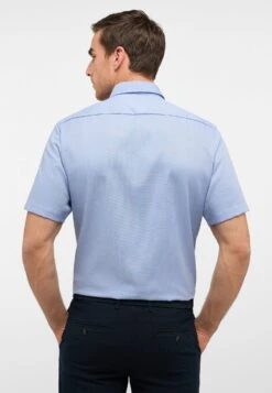 Eterna Strukturiertes Kurzarm Modern Fit - Overhemd - Blau -Eterna 5b2b0f7cb84d479e9cfa5e84c9158d6a