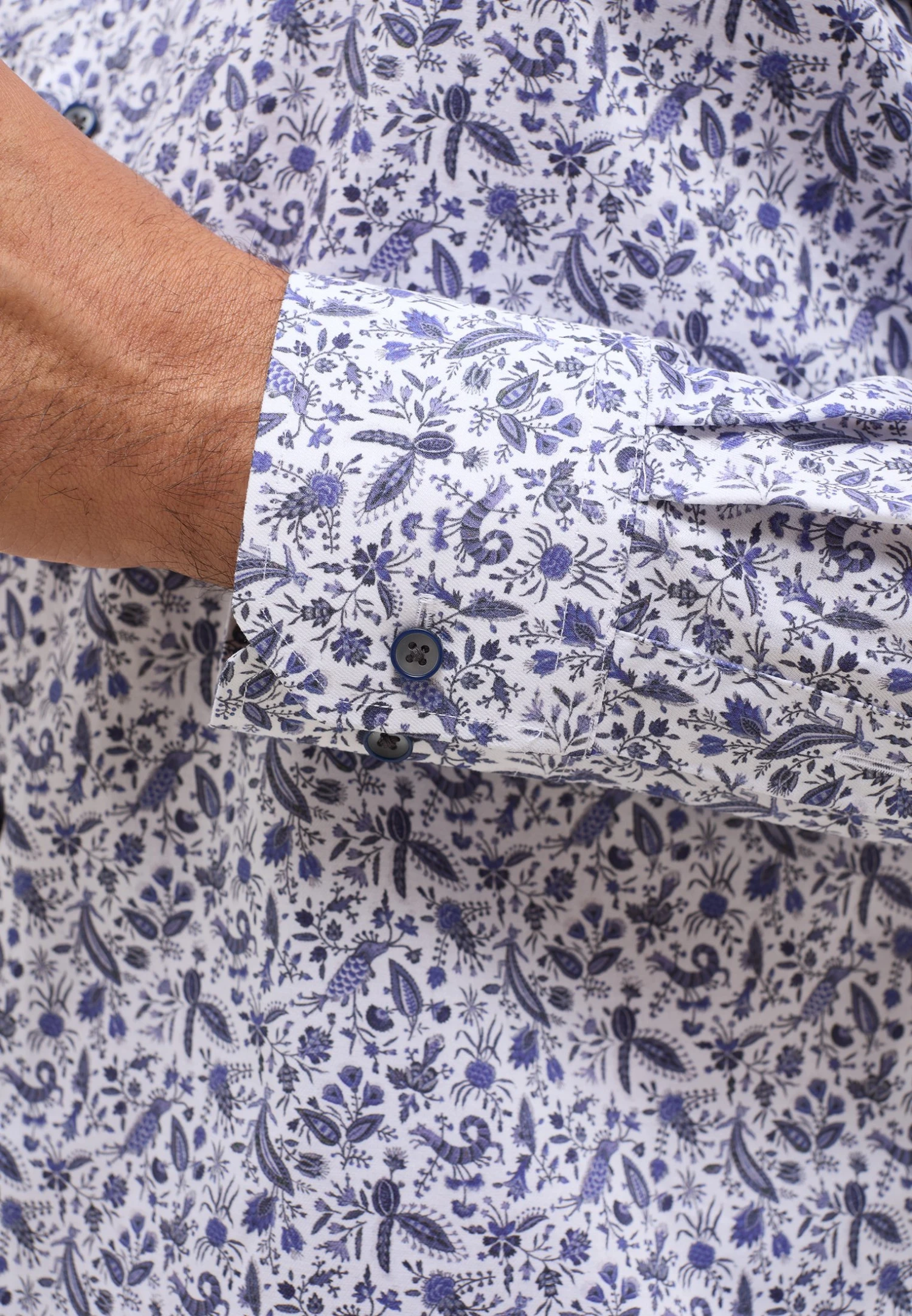 Eterna Bedrucktes Modern Fit - Overhemd - Blau 5 Eterna Bedrucktes Modern Fit - Overhemd - Blau - Afbeelding 3