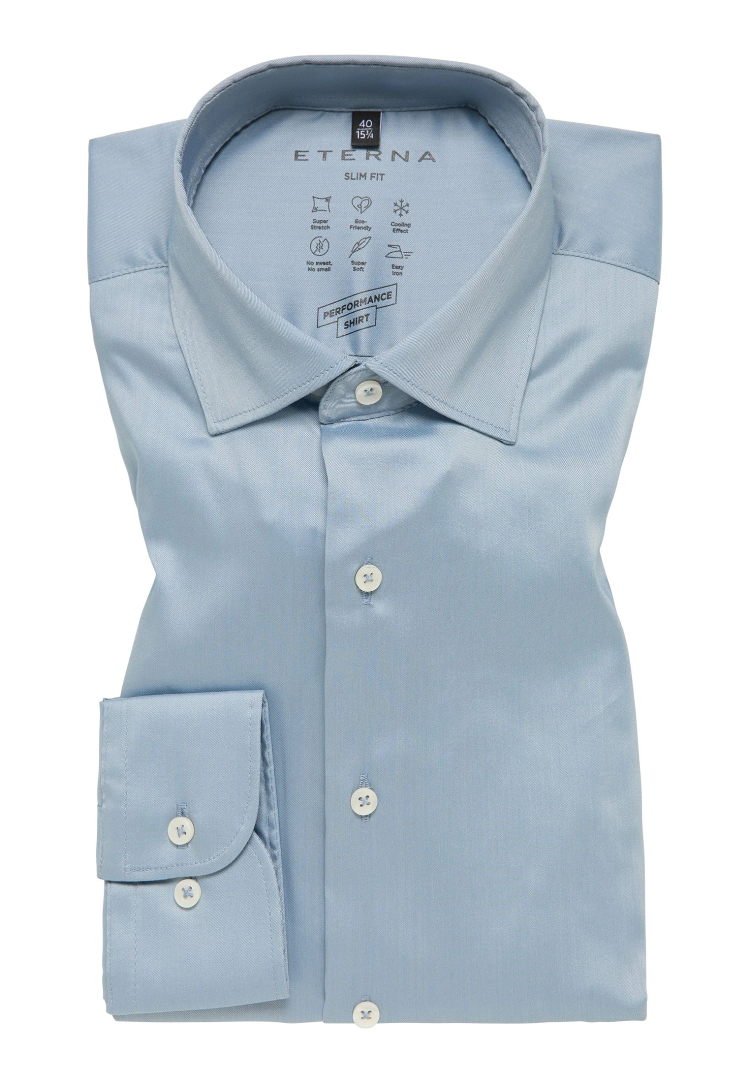 Eterna Langarm- Zakelijk Overhemd - Graublau 8 Eterna Langarm- Zakelijk Overhemd - Graublau - Afbeelding 6