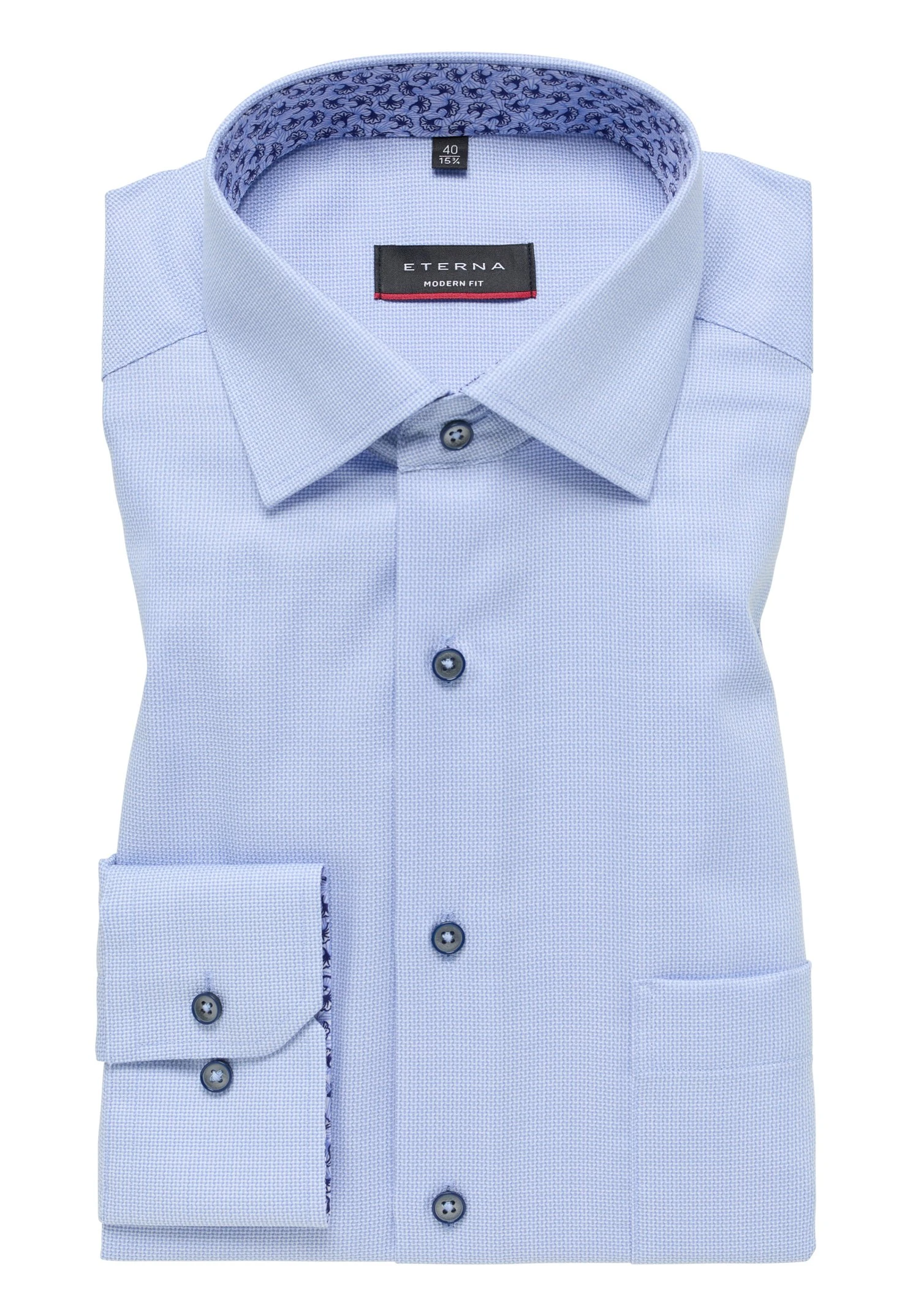 Eterna Struktur-Modern Fit - Overhemd - Hellblau 8 Eterna Struktur-Modern Fit - Overhemd - Hellblau - Afbeelding 6