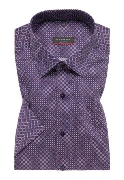 Eterna Bedrucktes Twill Kurzarm Modern Fit - Overhemd - Rot -Eterna 67106e7e9dbd4bd98f4ebf46d3baaf8e