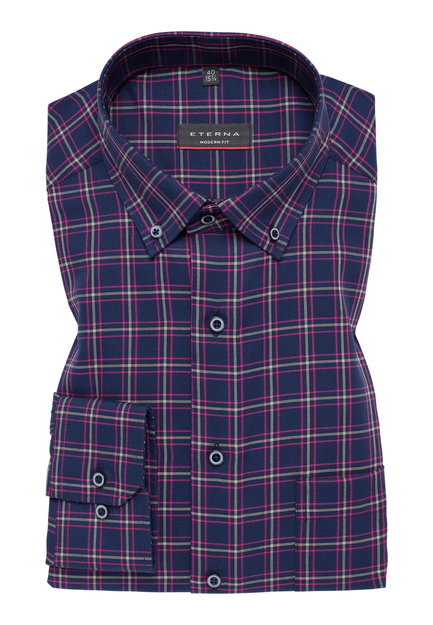 Eterna Oxford Modern Fit - Overhemd - Dunkelblau 8 Eterna Oxford Modern Fit - Overhemd - Dunkelblau - Afbeelding 6