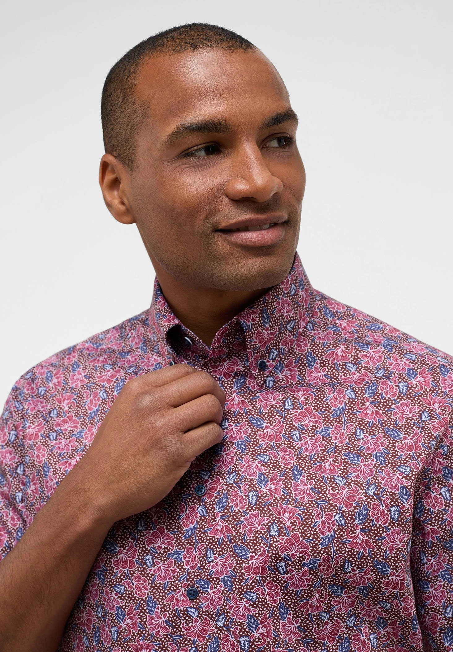 Eterna Bedrucktes Kurzarm Comfort Fit - Overhemd - Rot 5 Eterna Bedrucktes Kurzarm Comfort Fit - Overhemd - Rot - Afbeelding 3