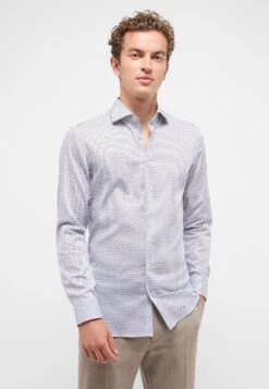 Eterna Print Slim Fit - Overhemd - Grau