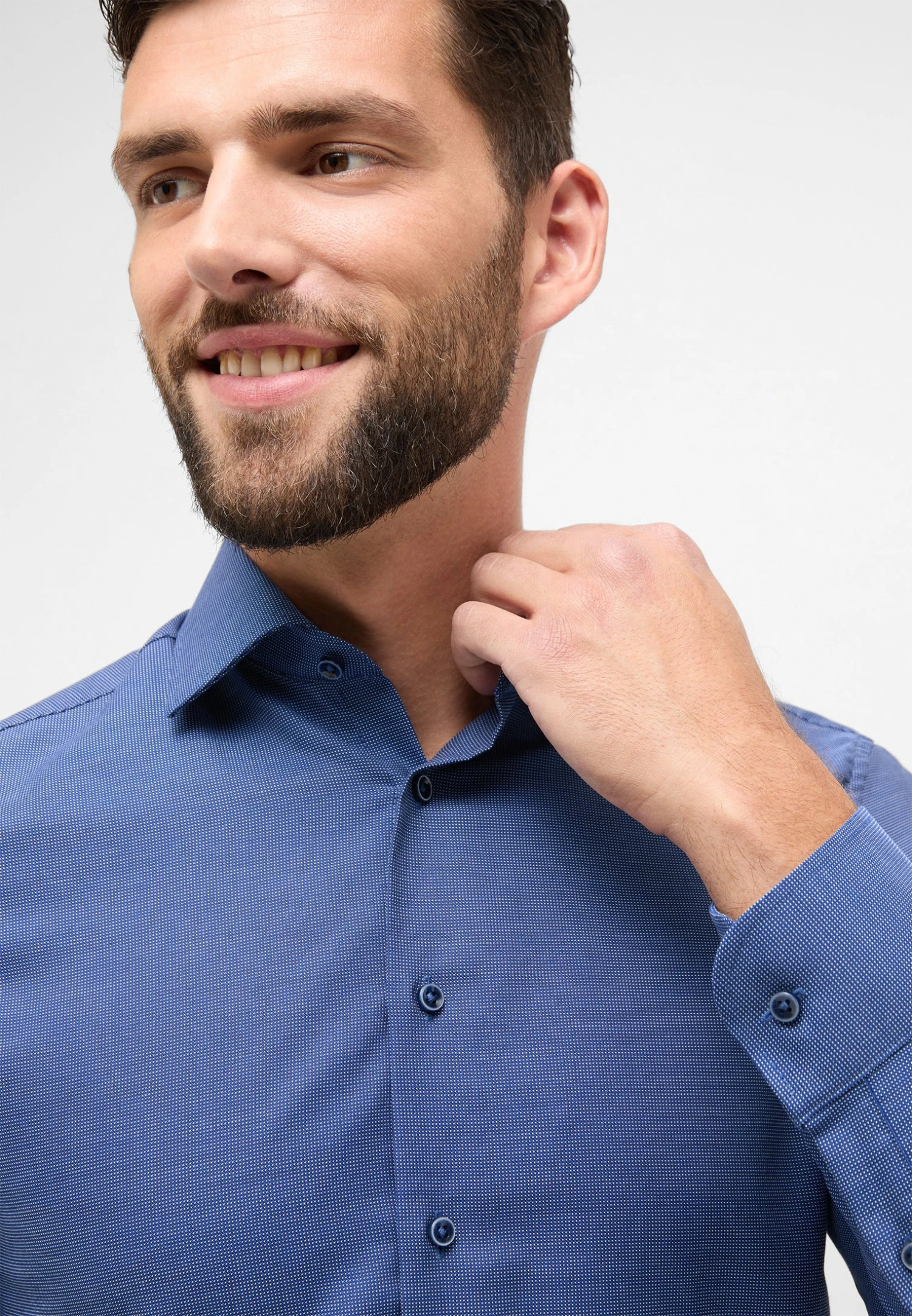 Eterna Strukturiertes - Overhemd - Blau 5 Eterna Strukturiertes - Overhemd - Blau - Afbeelding 3