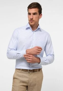 Eterna Strukturiertes Twill Modern Fit - Overhemd - Hellblau