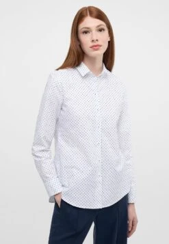 Eterna Oxford Regular Fit - Overhemdblouse - Weiß/Navy