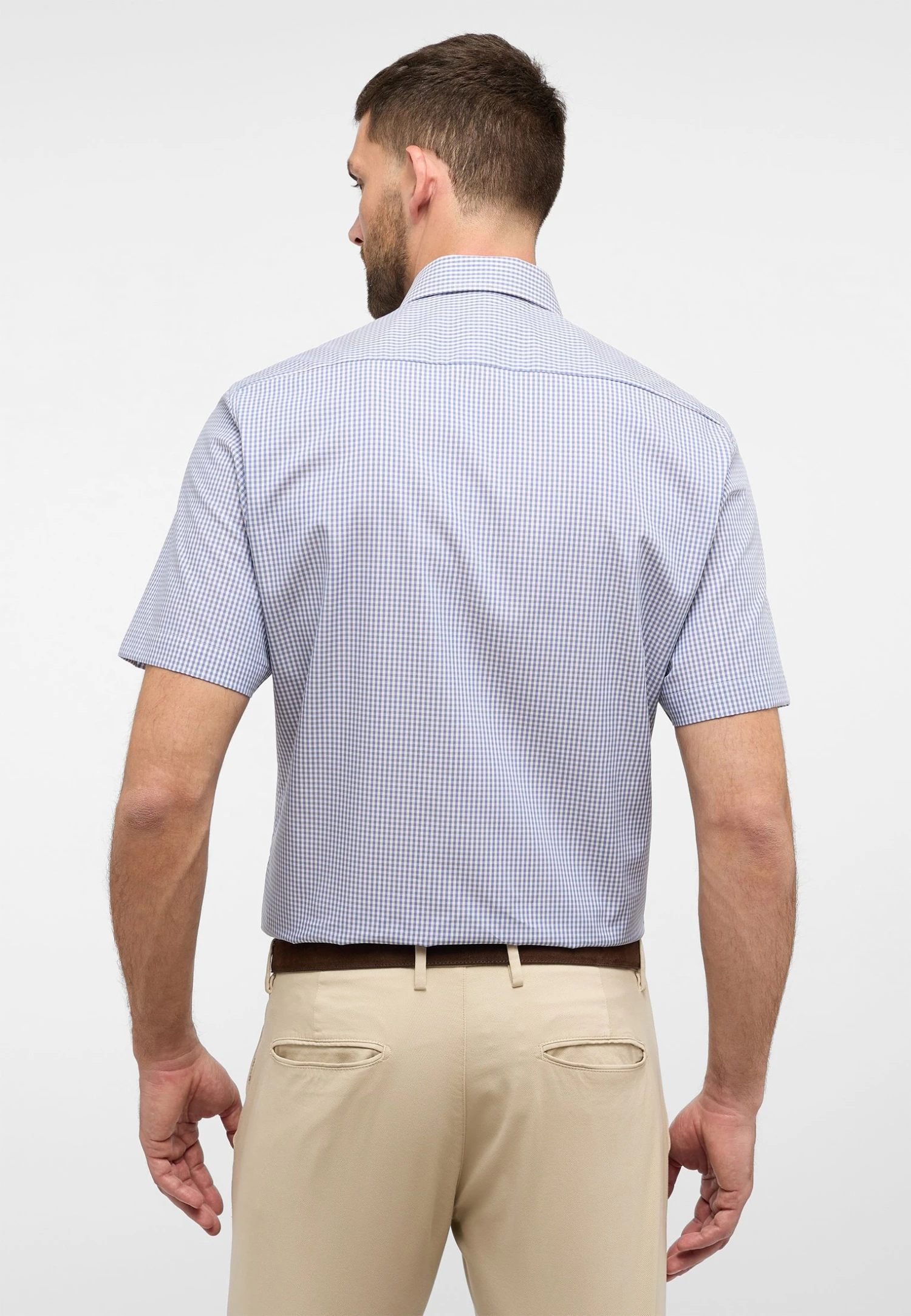 Eterna Kariertes Kurzarm Modern Fit - Overhemd - Blau 4 Eterna Kariertes Kurzarm Modern Fit - Overhemd - Blau - Afbeelding 2