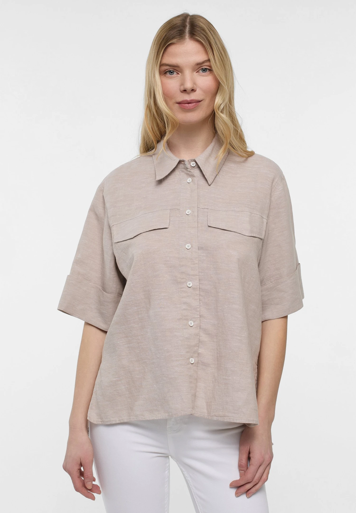 Eterna Even Loose Fit - Overhemdblouse - Sand 3 Eterna Even Loose Fit - Overhemdblouse - Sand