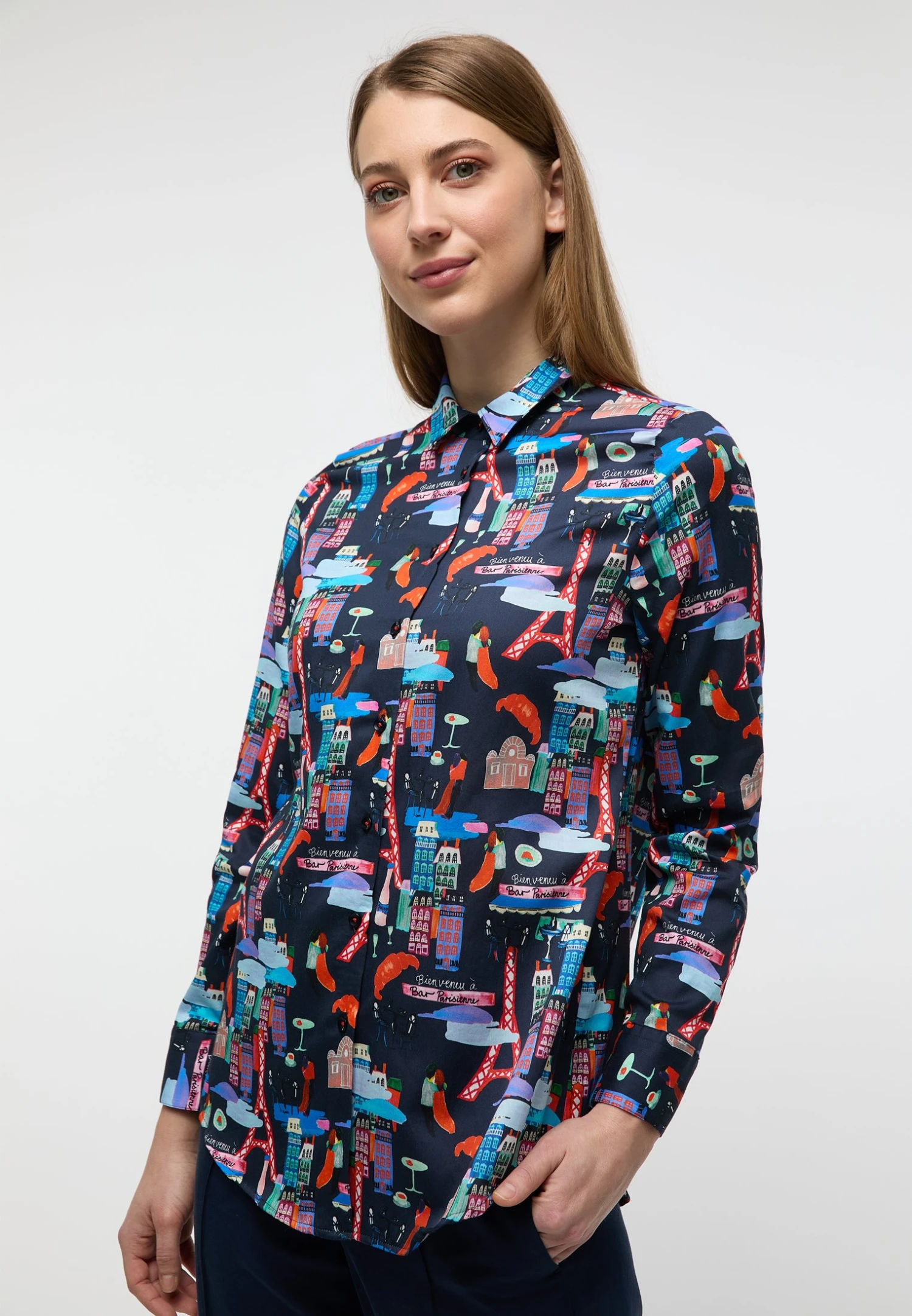 Eterna Classic Fit - Overhemd - Navy 5 Eterna Classic Fit - Overhemd - Navy - Afbeelding 3