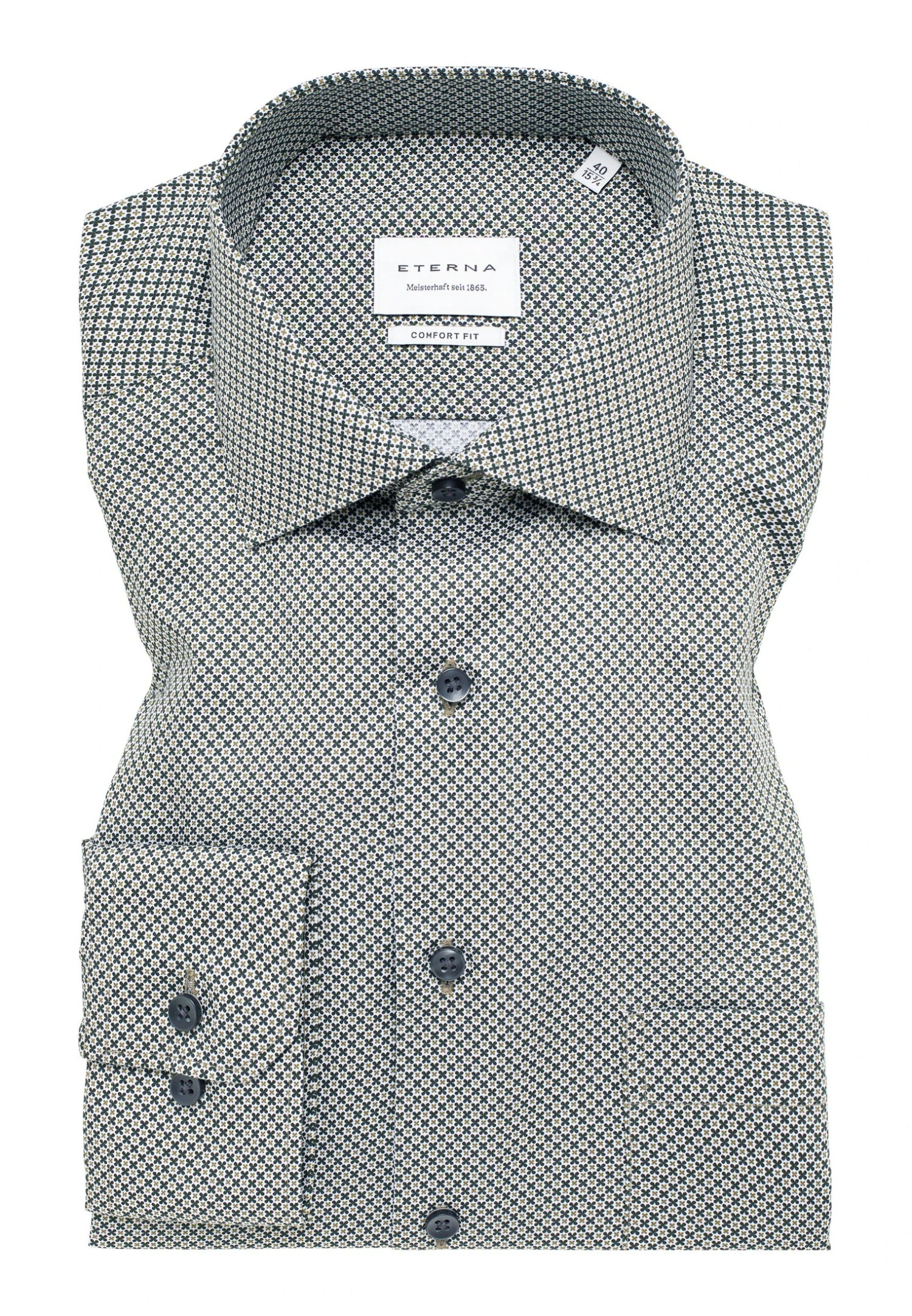 Eterna Print Comfort Fit - Overhemd - Grün 8 Eterna Print Comfort Fit - Overhemd - Grün - Afbeelding 6