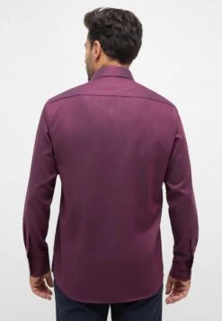 Eterna Struktur Comfort Fit - Zakelijk Overhemd - Bordeaux -Eterna 7121d0f5941e47bba7cb95025a6254cf