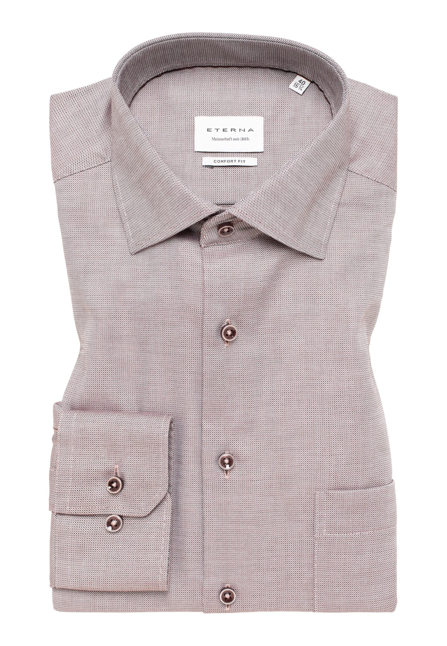 Eterna Struktur Comfort Fit - Overhemd - Braun 8 Eterna Struktur Comfort Fit - Overhemd - Braun - Afbeelding 6
