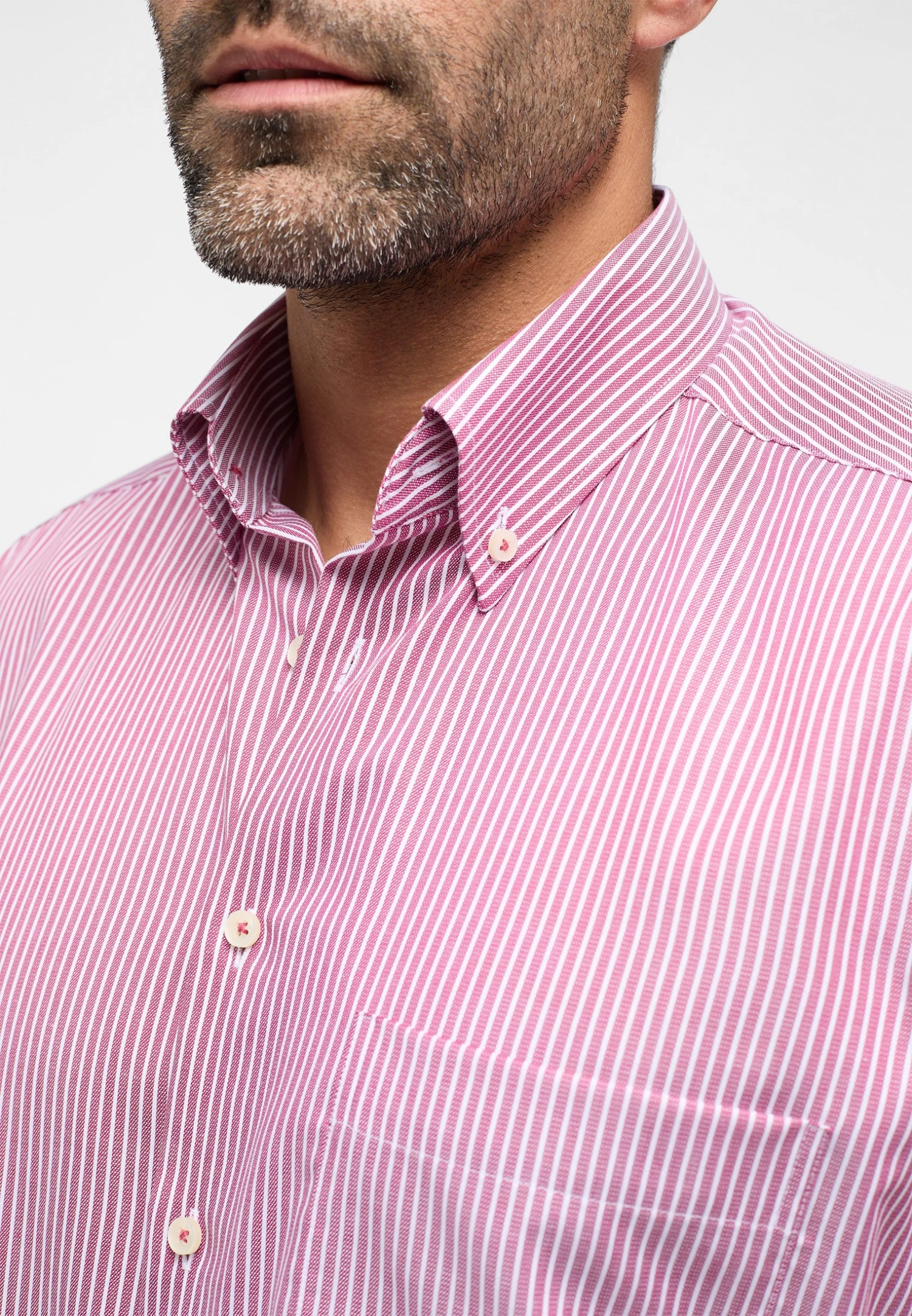 Eterna Gestreiftes Comfort Fit - Overhemd - Rot 5 Eterna Gestreiftes Comfort Fit - Overhemd - Rot - Afbeelding 3