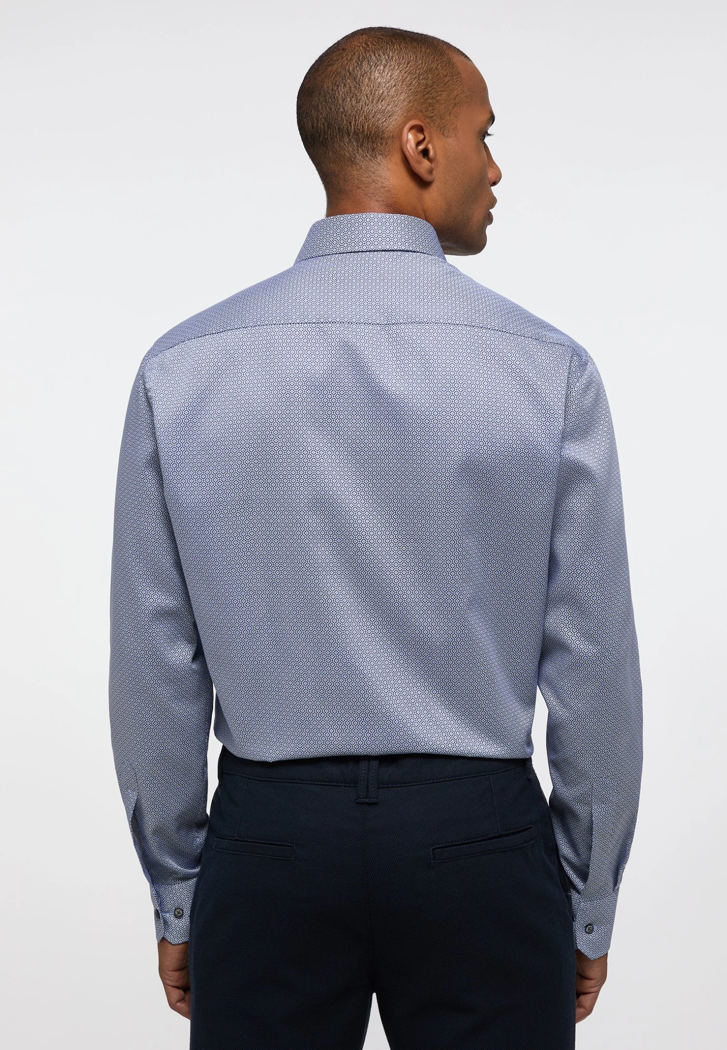 Eterna Print- Modern Fit - Overhemd - Blau Hellblau 4 Eterna Print- Modern Fit - Overhemd - Blau Hellblau - Afbeelding 2