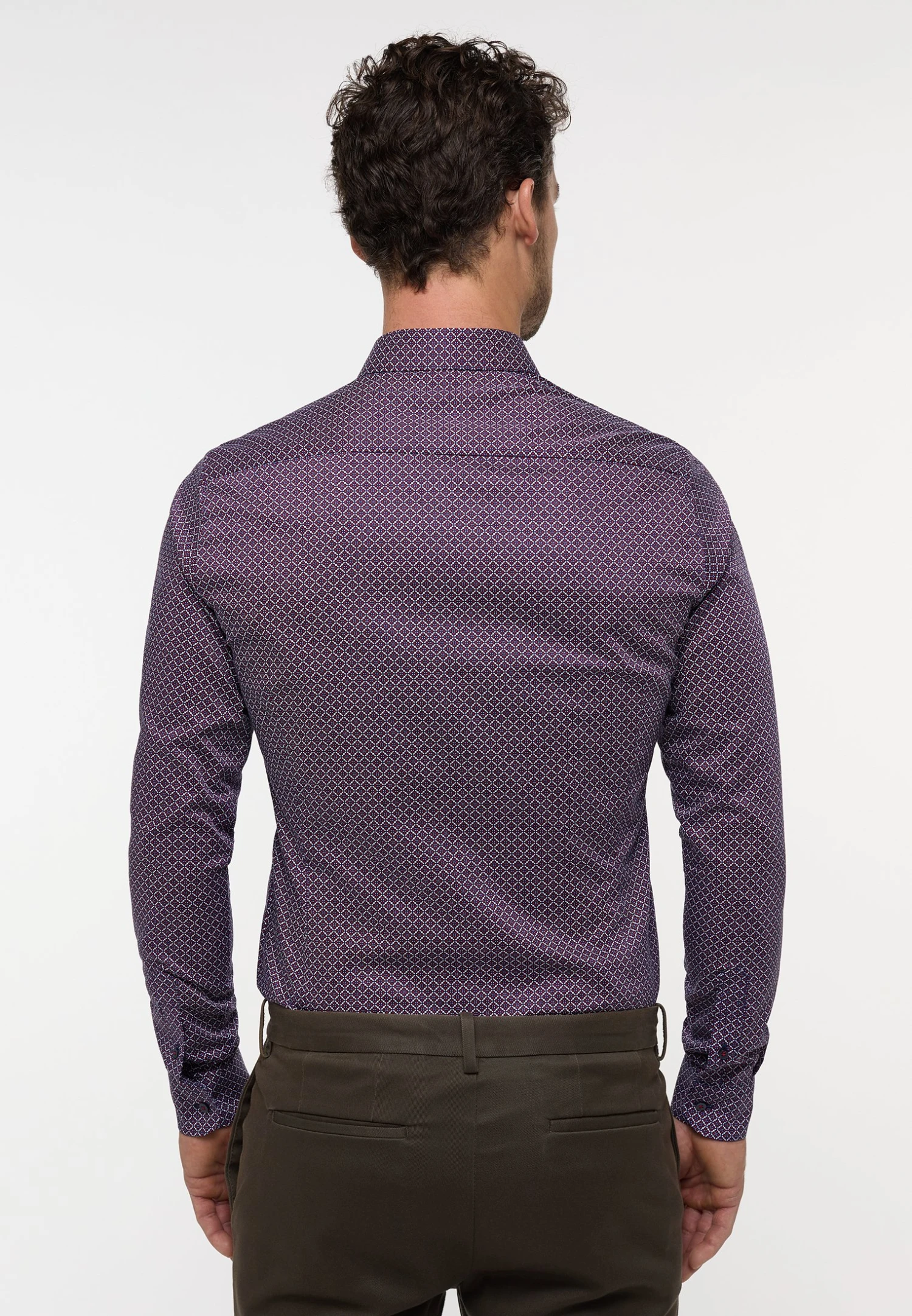 Eterna Bedrucktes Twill Super - Overhemd - Rot 4 Eterna Bedrucktes Twill Super - Overhemd - Rot - Afbeelding 2