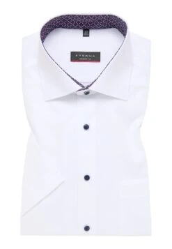 Eterna Unifarbenes Popeline Kurzarm Modern Fit - Zakelijk Overhemd - Weiß -Eterna 738354d0fdab449f91298dff7ea07029