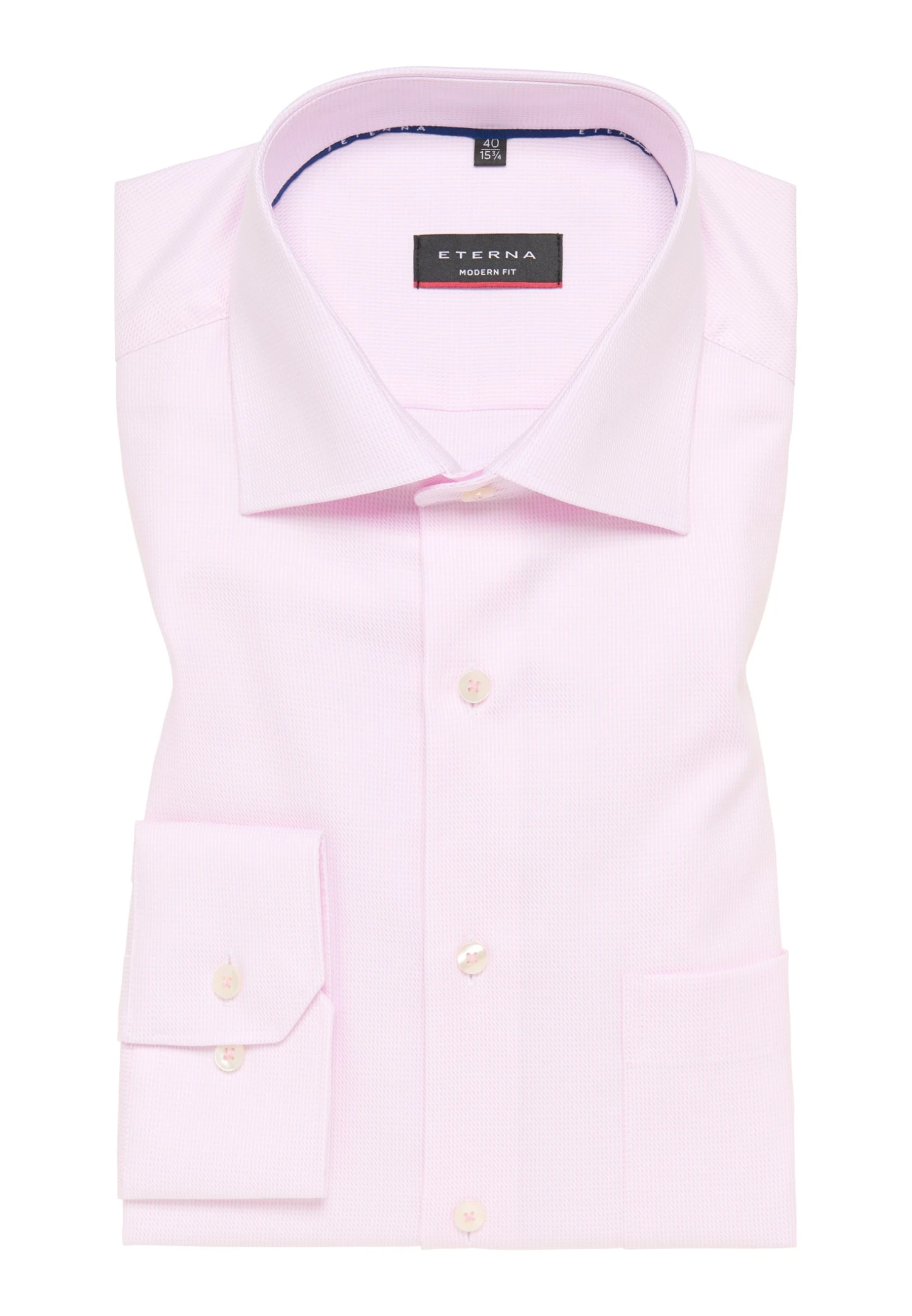 Eterna Strukturiertes Twill Modern Fit - Overhemd - Rosa 7 Eterna Strukturiertes Twill Modern Fit - Overhemd - Rosa - Afbeelding 5