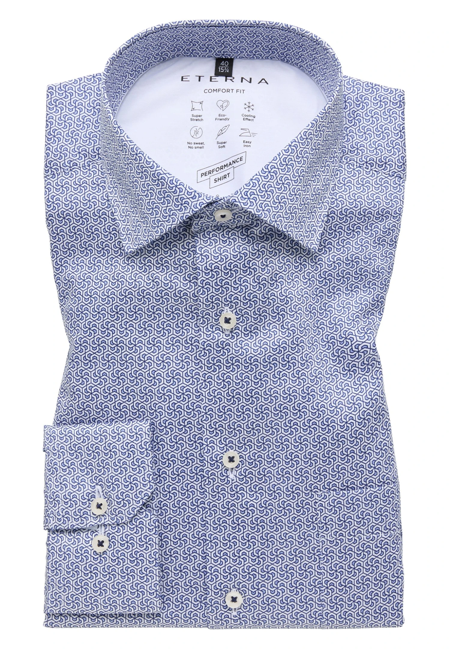 Eterna Performance Comfort Fit - Overhemd - Hellblau 8 Eterna Performance Comfort Fit - Overhemd - Hellblau - Afbeelding 6