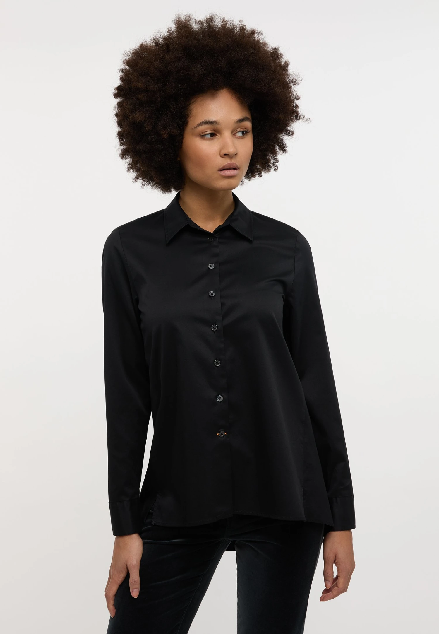 Eterna Langarm Modern Classic- Overhemdblouse - Schwarz 3 Eterna Langarm Modern Classic- Overhemdblouse - Schwarz