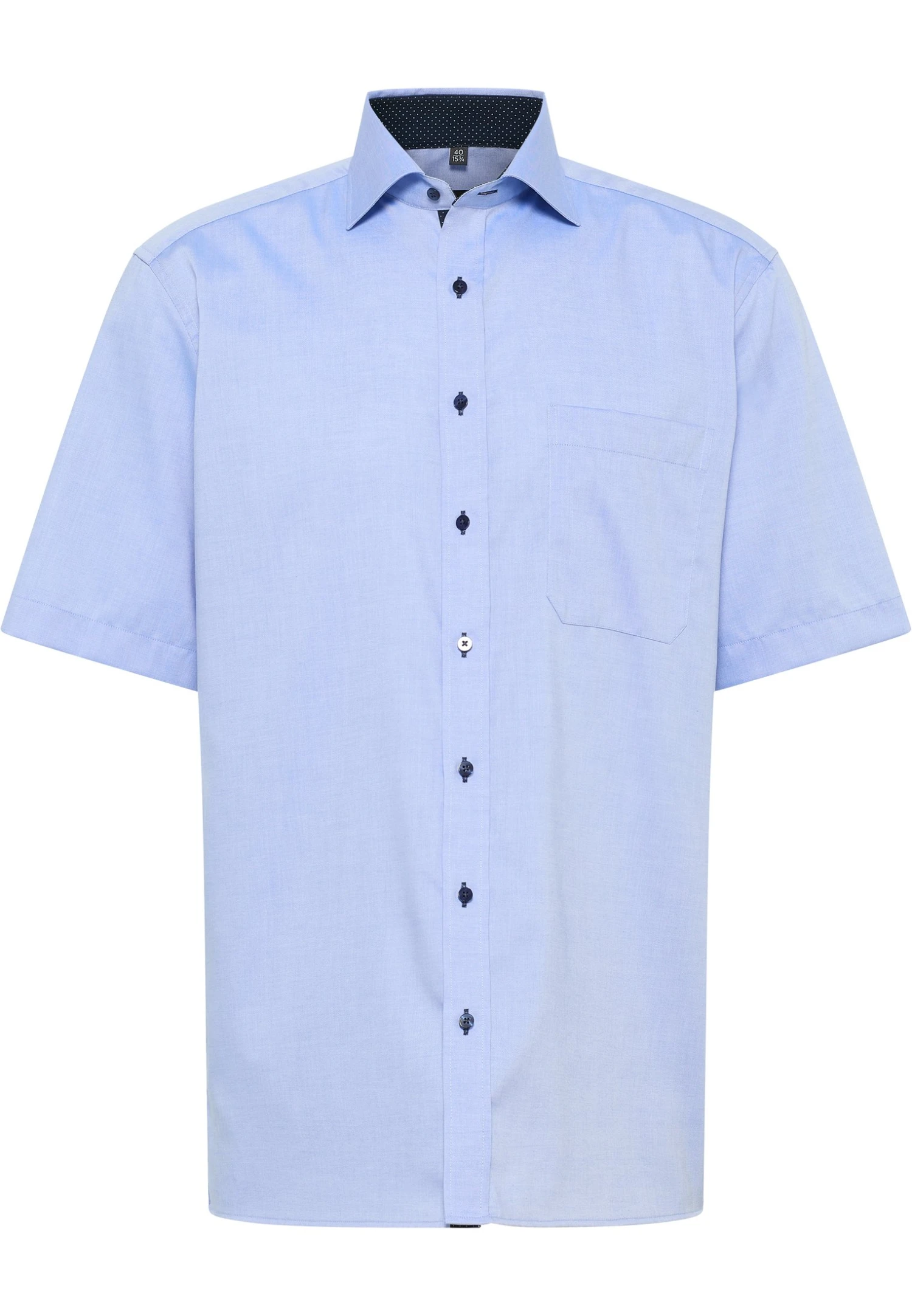 Eterna Kurzarm Comfort Fit Pinpoint- Zakelijk Overhemd - Blau 3 Eterna Kurzarm Comfort Fit Pinpoint- Zakelijk Overhemd - Blau