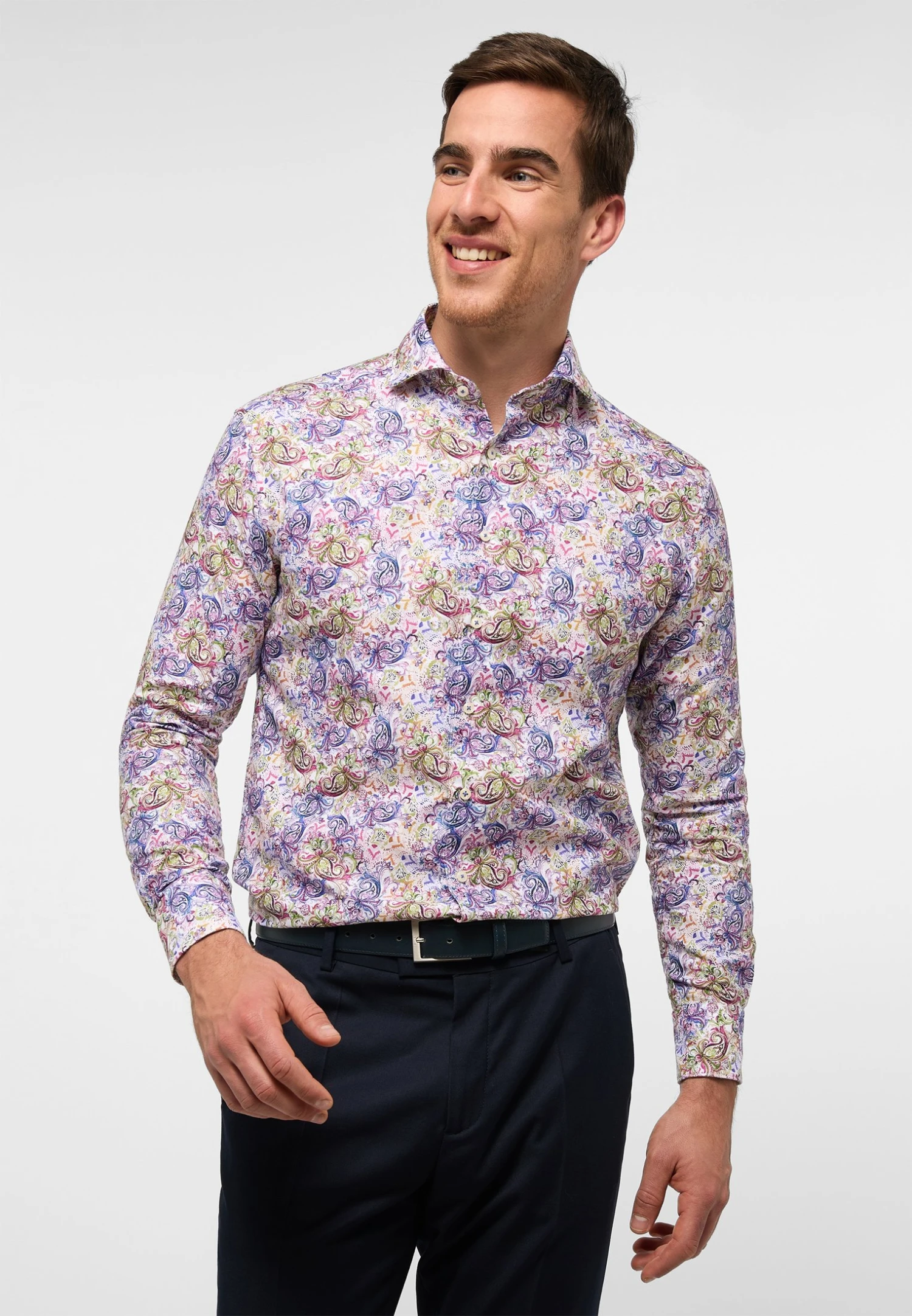 Eterna Bedrucktes Soft Tailoring Modern Fit - Overhemd - Lila 3 Eterna Bedrucktes Soft Tailoring Modern Fit - Overhemd - Lila