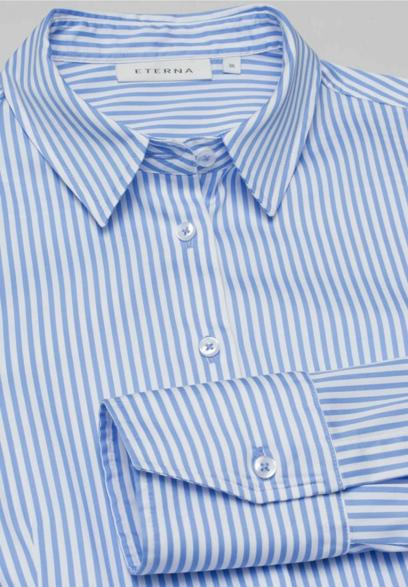 Eterna Overhemdblouse - Hellblau Weiß (12) 4 Eterna Overhemdblouse - Hellblau Weiß (12) - Afbeelding 2