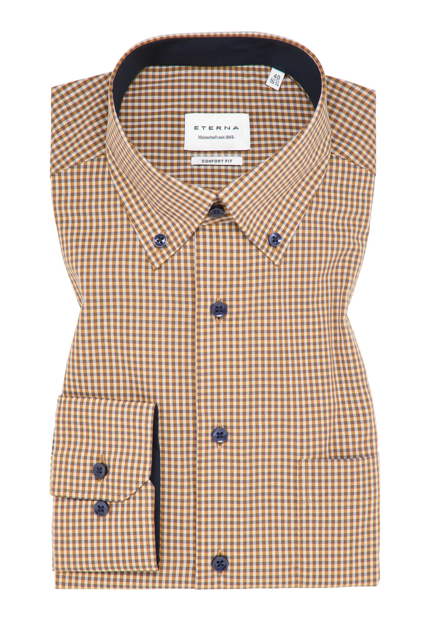 Eterna Comfort Fit - Overhemd - Caramell 8 Eterna Comfort Fit - Overhemd - Caramell - Afbeelding 6