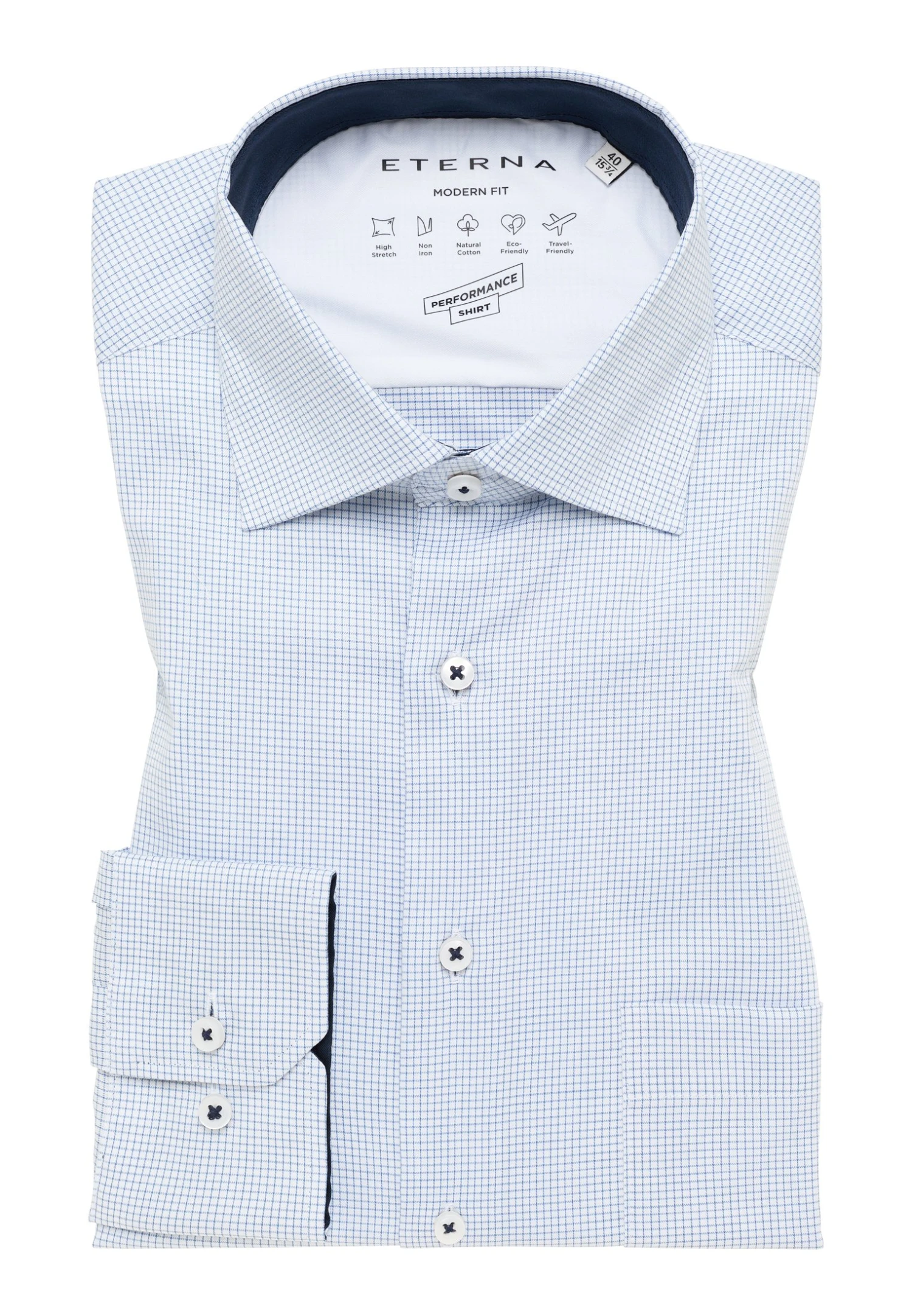 Eterna Performance Shirt Modern Fit - Overhemd - Mittelblau 8 Eterna Performance Shirt Modern Fit - Overhemd - Mittelblau - Afbeelding 6