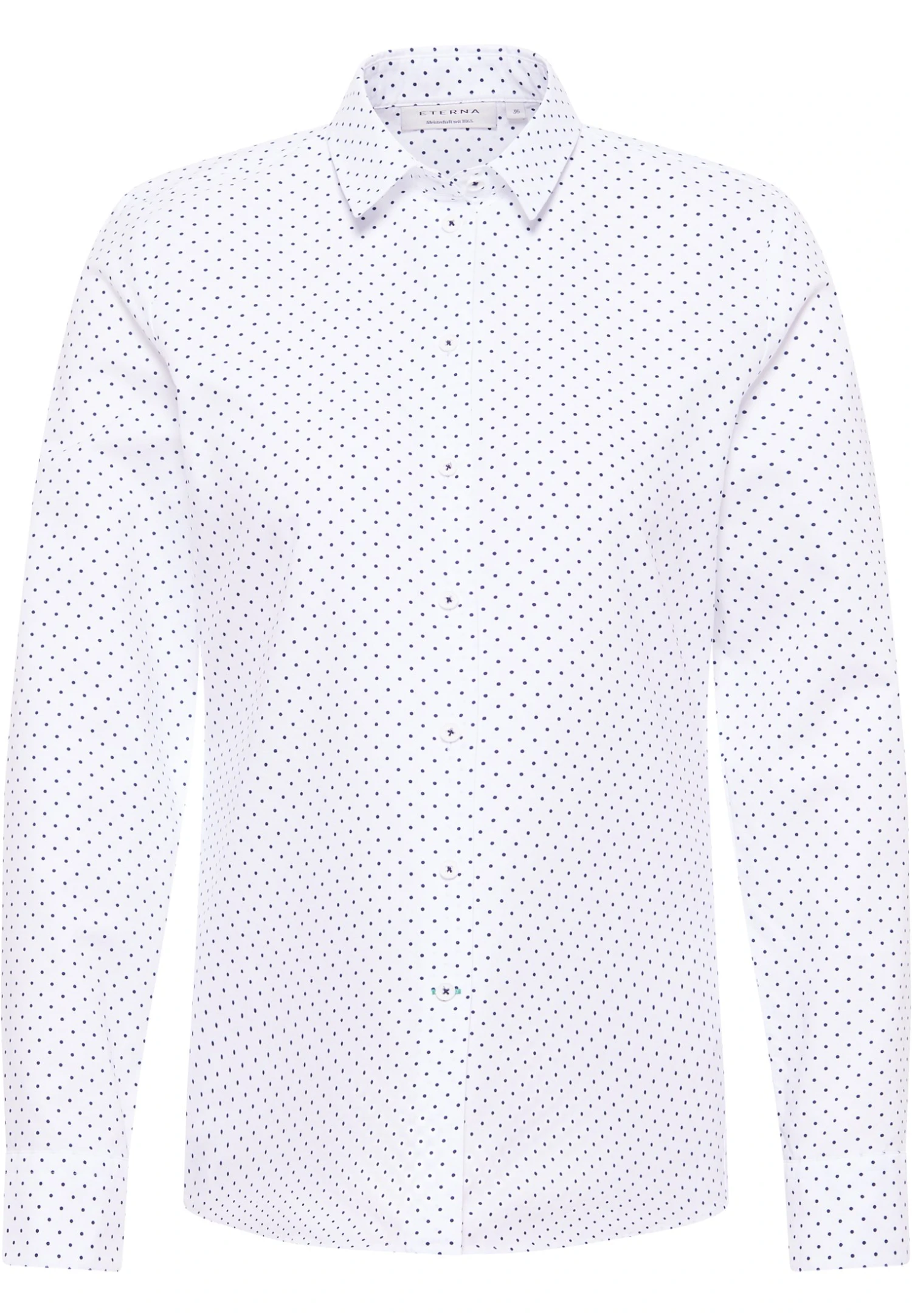 Eterna Oxford Regular Fit - Overhemdblouse - Weiß/Navy 6 Eterna Oxford Regular Fit - Overhemdblouse - Weiß/Navy - Afbeelding 4