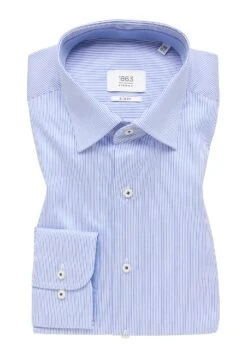 Eterna Gestreiftes Slim Fit - Zakelijk Overhemd - Royal Blau -Eterna 7d416bad58514faaaa0635a425e93f93