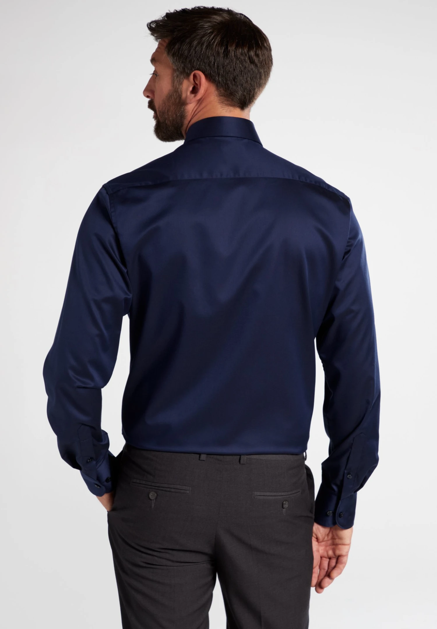 Eterna Modern Fit- Zakelijk Overhemd - Marine 4 Eterna Modern Fit- Zakelijk Overhemd - Marine - Afbeelding 2